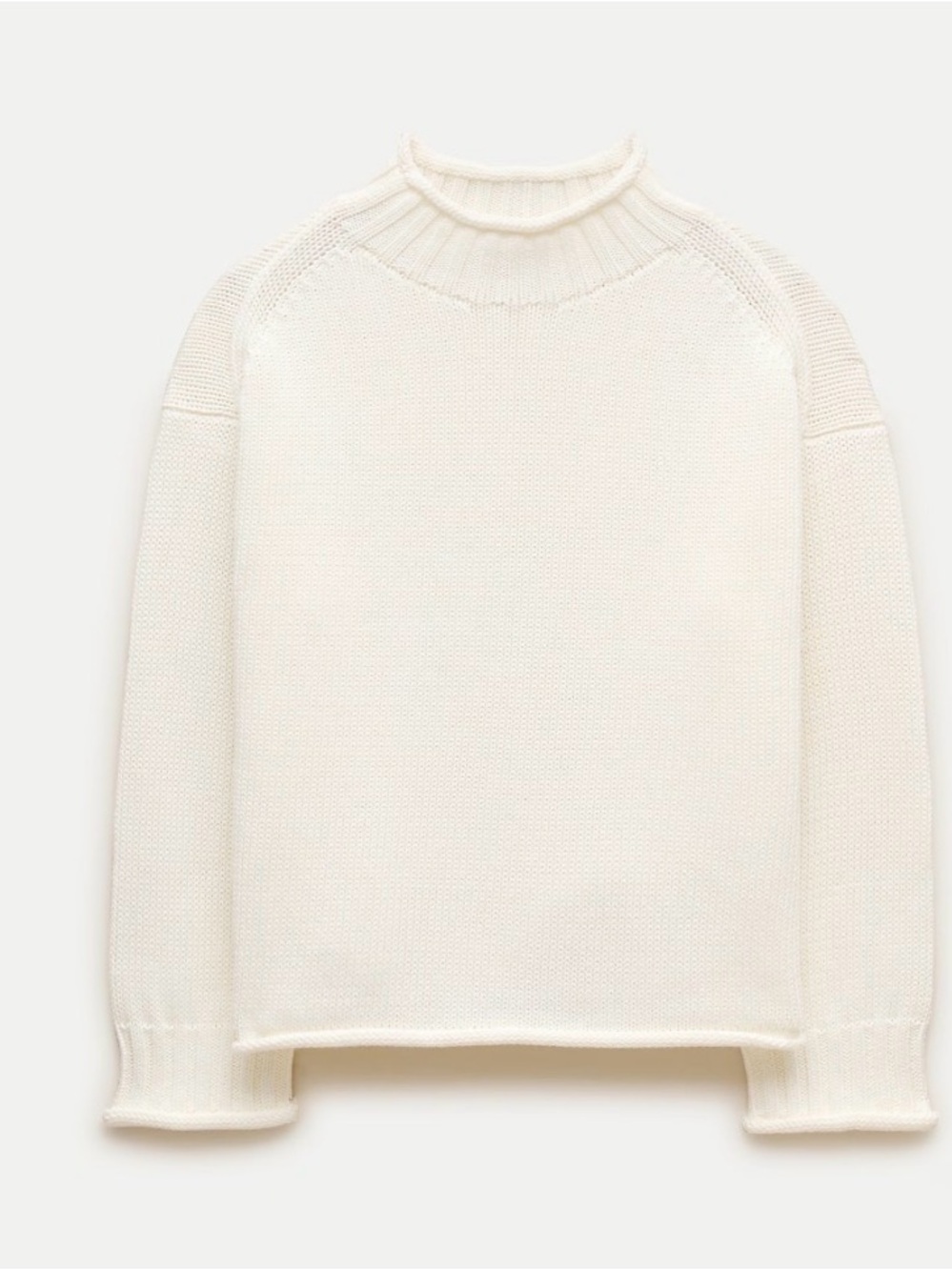 NWT J.Crew 2025 Rollneck Cotton Sweater Ivory Size L CM712 - Picture 2 of 15